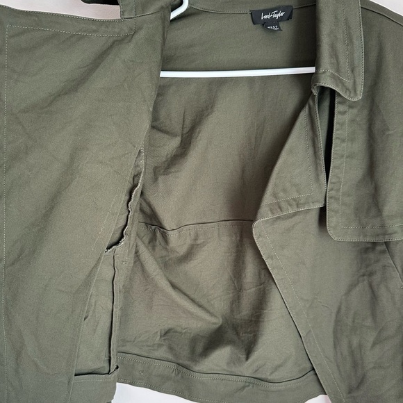 Lord & Taylor Army Green Open Front Fashion Jacket Size Medium - Picture 11 of 12